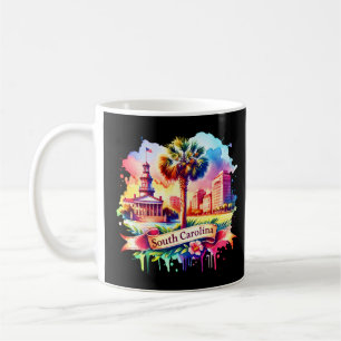 Caneca De Café Vintage South Carolina Map Retro us state