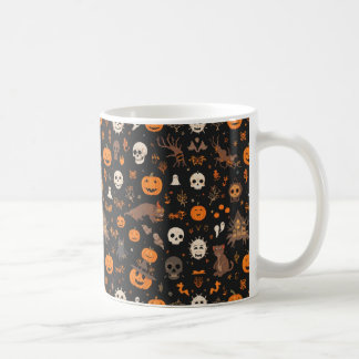Caneca De Café Vintage Spooky Pattern Coffee Mug - Classic Hallo