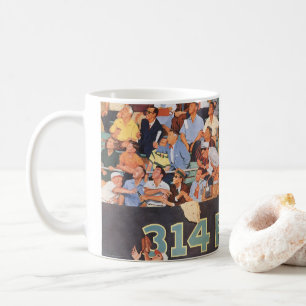 Caneca De Café Vintage Sports Baseball Fans assistindo um jogo