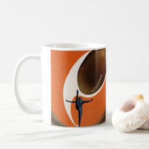Caneca De Café Vintage Sports, jogador de futebol batendo a bola