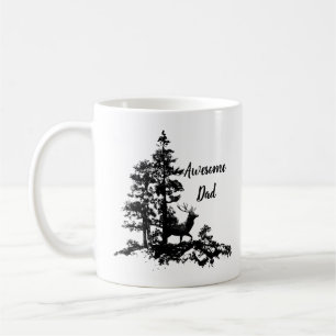 Caneca De Café Vintage Stag Deer Black White Animal Personalizado