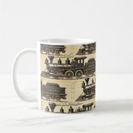 Caneca De Café Vintage Steam Train Pattern | Heritage Railway Mug