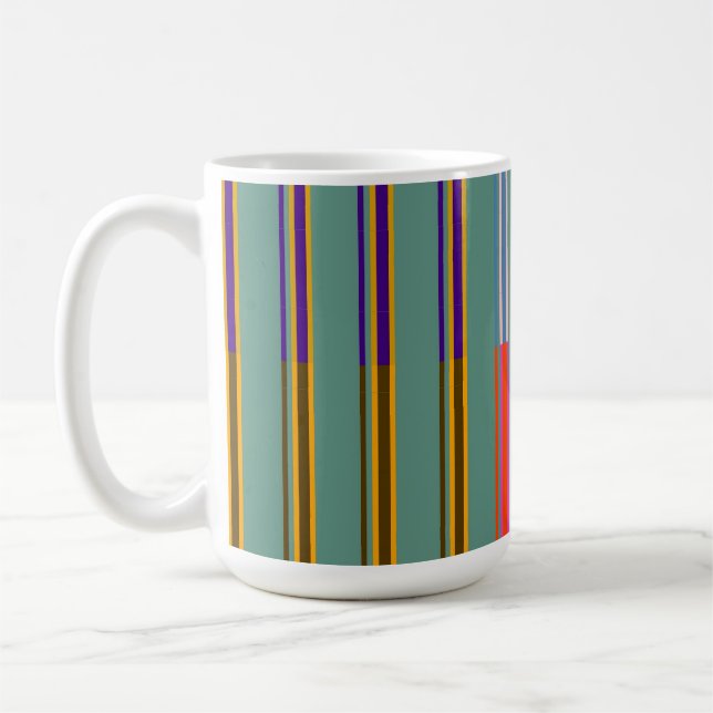 Caneca De Café Vintage Striped Personalizada - Mug (Esquerda)