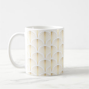 Caneca De Café Vintage style elegant floral art deco repete fan p