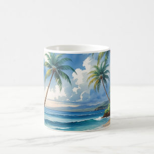 Caneca De Café Vintage Style Havaiano Viagem Aloha Do Havaí