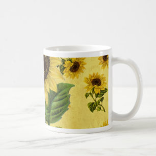 Caneca De Café Vintage Sunflower