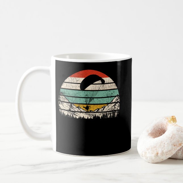 Caneca De Café Vintage Sunset Paragliding Para Paragliders (Com Donut)