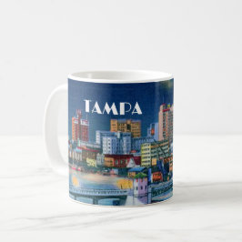Caneca De Café Vintage Tampa Florida Skyline 1940s Coffee Mug