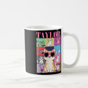 Caneca De Café Vintage Taylor Primeiro Nome Personalizado Cat Bir