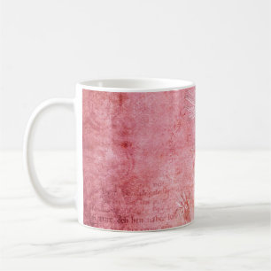 Caneca De Café Vintage textura do raspão rosa