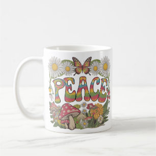 Caneca De Café "Vintage Tie-Dye Peace Design