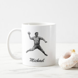Caneca De Café Vintage Trendy Modern Handball Personalizado