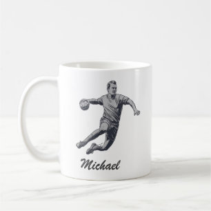 Caneca De Café Vintage Trendy Modern Handball Personalizado