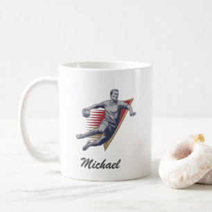 Caneca De Café Vintage Trendy Modern Handball Personalizado