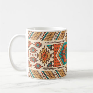 Caneca De Café Vintage tribal: padrão étnico sem carne