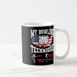 Caneca De Café Vintage Usa Bandeira Minha Técnica De Boliche Bowl