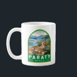 Caneca De Café Vintage Viagem de Arte do Brasil Paraty<br><div class="desc">Design de viagem de vetor retrô parcial. Paraty é uma pequena cidade apoiada por montanhas na Costa Verde,  do Brasil,  entre o Rio de Janeiro e São Paulo.</div>
