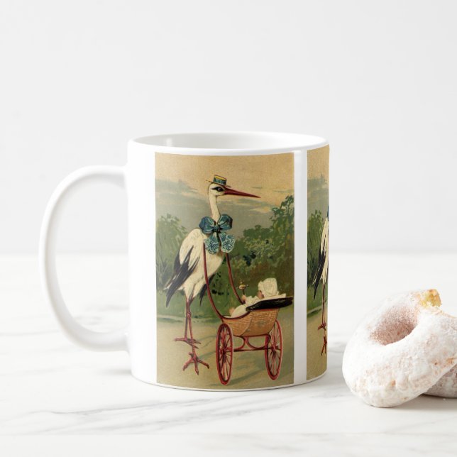 Caneca De Café Vintage Victorian Storey e Baby Carruagem (Com Donut)