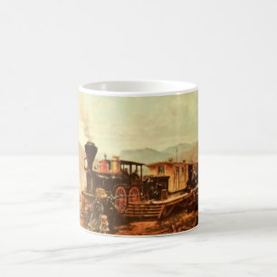 Caneca De Café Vintage West Old Train Locomotive 1800
