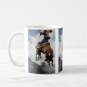 Caneca De Café Vintage Western Cowboys, Bucking, pelo NC Wyeth
