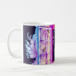 Caneca De Café Vintage window, floral: color.