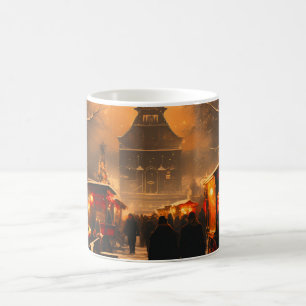 Caneca De Café Vintage Winter Snowy Christmas Market