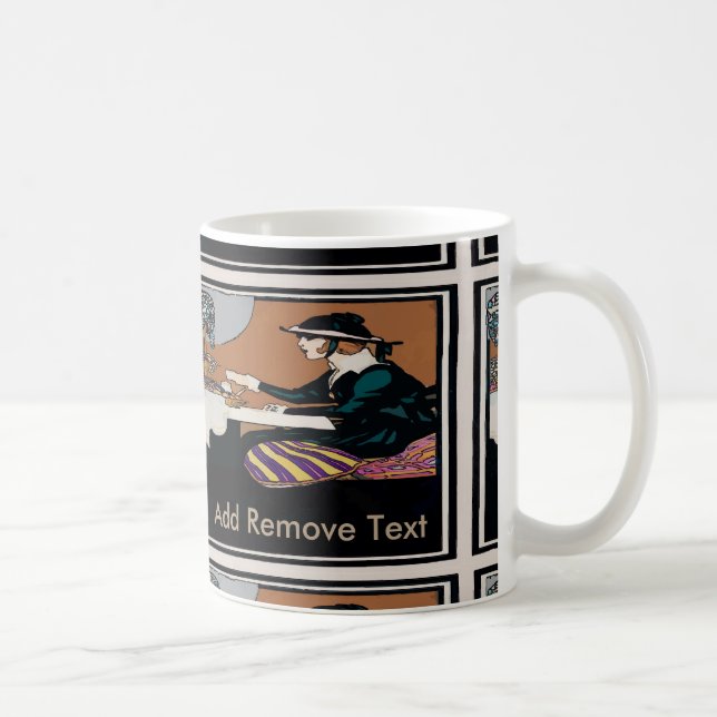 Caneca De Café Vintage Woman Adicionar Texto (Direita)