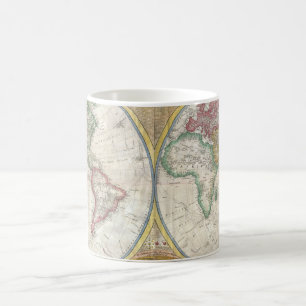 Caneca De Café Vintage WORLD MAP