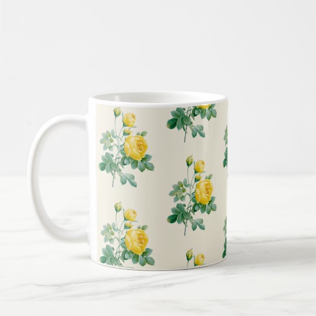 Caneca De Café Vintage Yellow Rose Fine art (Esquerda)