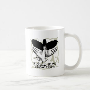 Caneca De Café Vintagem da Mão do Pássaro Shadow Puppet