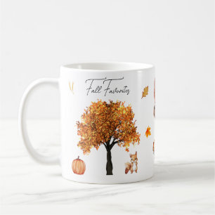 Caneca De Café Vintagem de Aquarela de Queda de Favoritos