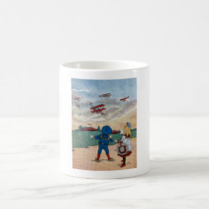 CANECA DE CAFÉ VINTAGEM DE ILUSTRAÇÃO C.1920! VELHO! QUAINT!