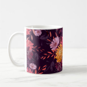 Caneca De Café Vintagem Floral: Esplendor do Jardim do outono