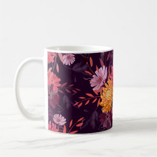 Caneca De Café Vintagem Floral: Esplendor do Jardim do outono