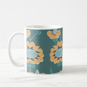 Caneca De Café Vintagem Geométrica: Motif Náutico Têxtil