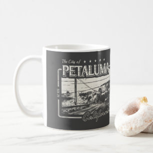 CANECA DE CAFÉ VINTAGEM PETALUMA CALIFÓRNIA - CIDADE DE PETALUMA