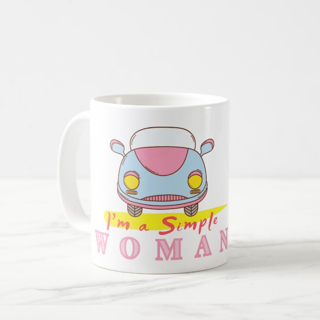 CANECA DE CAFÉ VINTAGEM - SOU UMA MULHER SIMPLES (Frente Esquerda)