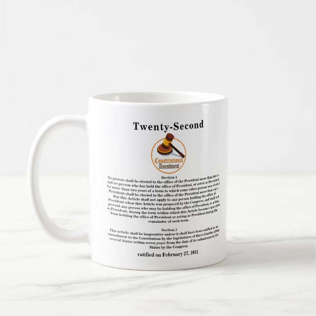 Caneca De Café Vinte e Segunda Alteração Constitucional (Esquerda)