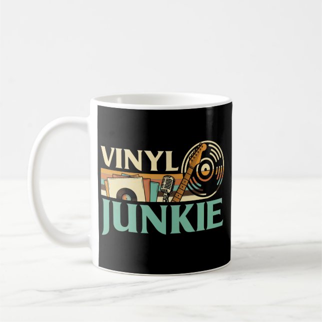 Caneca De Café Vinyl Junkie LP Records DJ Turntable Music Collect (Esquerda)