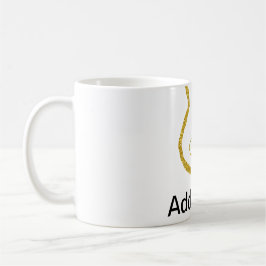 Caneca De Café Violão acústico brilho dourado adicionar nome dood