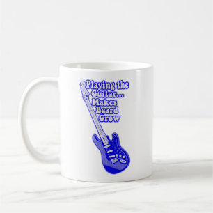 Caneca De Café Violão azul-vindima com palavras motivacionais