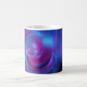 Caneca De Café Violeta Azul e Cosmic Rosa Fractal Suave