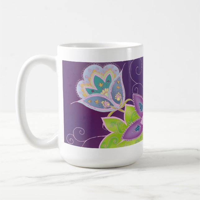 Caneca de café violeta da tulipa (Esquerda)