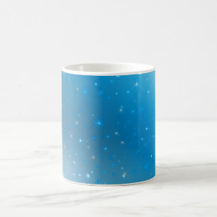 Caneca de café violeta e de prata azul Sparkly da
