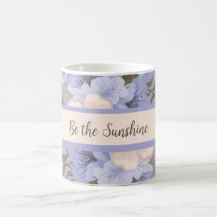 Caneca De Café Violeta Romântica Sunshine e Floral Botânica Sage