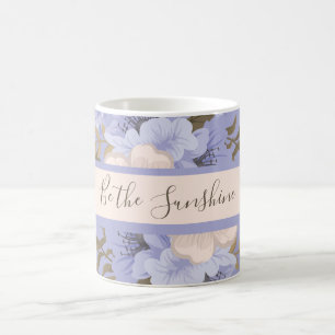 Caneca De Café Violeta Romântica Sunshine e Floral Botânica Sage