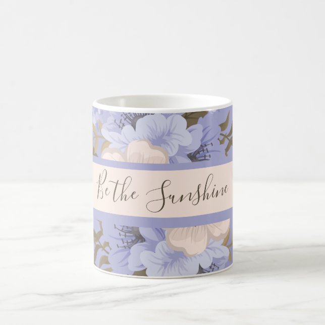 Caneca De Café Violeta Romântica Sunshine e Floral Botânica Sage (Centro)