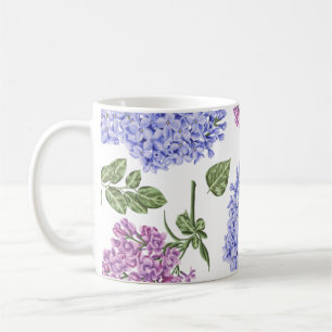 Caneca De Café Violeta Roxo de Lilacs de Aquarela