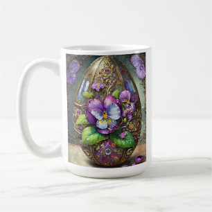 Caneca De Café Violetas Pé de Pássaro em Flor Flores Silvestres O
