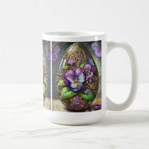 Caneca De Café Violetas Pé de Pássaro em Flor Flores Silvestres O